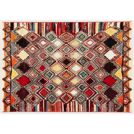 DELADECO Tapis Multicolore Berbère Pour Salon Ethnique Carlow Multicolore 160x230 - Multicolore 1 DELADECO Tapis Multicolore Berbère Pour Salon Ethnique Carlow Multicolore 160x230 - Multicolore