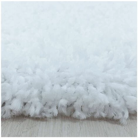 Tapis BOBOCHIC - Tapis Shaggy Rond TAZA Uni 120x120 Blanc - Blanc 2 Tapis BOBOCHIC - Tapis Shaggy Rond TAZA Uni 120x120 Blanc - Blanc – Image 2