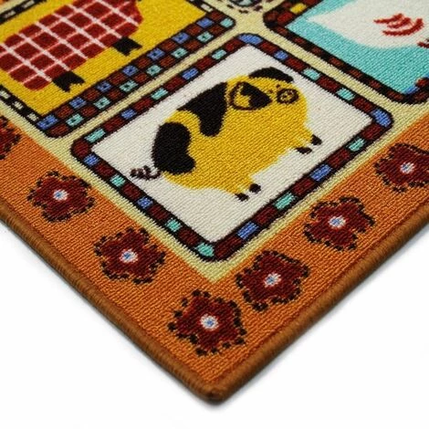 THEDECOFACTORY BIO LINE - <p>Tapis Antidérapant De Cuisine Imprimé Ferme 50x80 - Marron 2 THEDECOFACTORY BIO LINE - <p>Tapis Antidérapant De Cuisine Imprimé Ferme 50x80 - Marron – Image 2