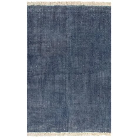 TRUE DEAL Tapis Kilim Coton 120 X 180 Cm Bleu 1 TRUE DEAL Tapis Kilim Coton 120 X 180 Cm Bleu