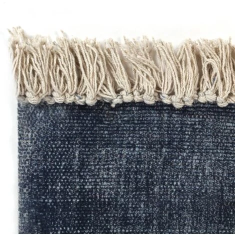 TRUE DEAL Tapis Kilim Coton 120 X 180 Cm Bleu 3 TRUE DEAL Tapis Kilim Coton 120 X 180 Cm Bleu – Image 3