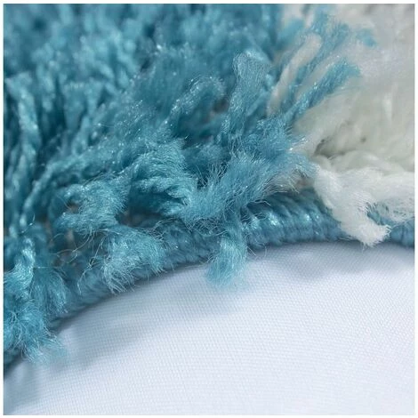 Tapis BOBOCHIC - Tapis Shaggy ANITA Motif Graphique 60x110 Bleu - Bleu 2 Tapis BOBOCHIC - Tapis Shaggy ANITA Motif Graphique 60x110 Bleu - Bleu – Image 2