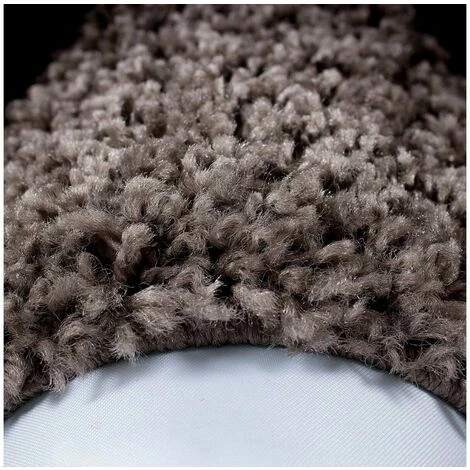 Tapis BOBOCHIC - Tapis Shaggy Rond VITA Uni 120x120 Taupe - Taupe 2 Tapis BOBOCHIC - Tapis Shaggy Rond VITA Uni 120x120 Taupe - Taupe – Image 2