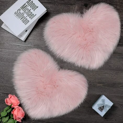 BEARSU 2 Pièces Tapis Moelleux En Fausse Peau De Mouton Tapis En Forme De Coeur Tapis De Chambre Moelleux Pour Accueil Salon Canapé Étage Chambre, 12 X 16 Pouces (Rose) 1 BEARSU 2 Pièces Tapis Moelleux En Fausse Peau De Mouton Tapis En Forme De Coeur Tapis De Chambre Moelleux Pour Accueil Salon Canapé Étage Chambre, 12 X 16 Pouces (Rose)