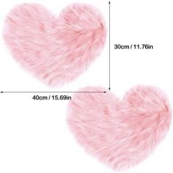 BEARSU 2 Pièces Tapis Moelleux En Fausse Peau De Mouton Tapis En Forme De Coeur Tapis De Chambre Moelleux Pour Accueil Salon Canapé Étage Chambre, 12 X 16 Pouces (Rose) 8 BEARSU 2 Pièces Tapis Moelleux En Fausse Peau De Mouton Tapis En Forme De Coeur Tapis De Chambre Moelleux Pour Accueil Salon Canapé Étage Chambre, 12 X 16 Pouces (Rose) -Tapis et paillasson Soldes 29667499 4