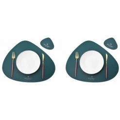 Perle Rare Set De 4 Sets De Table, Utilisé Pour Les Tapis De Table, Les Tapis De Café Résistants à La Chaleur, Antidérapants, Lavables Et Calorifuges, Les Sets De Table De Cuisine, Les Sets De Table De Style Nordique (tapis De Table * 2 + Dessous De Verre