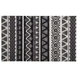 CPM Tapis Design Ethnique Velours NB - 50 X 120 - Noir