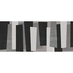 ID MAT Graphique Boston, Fibres Synthétiques, Bleu Gris, 50x120x0,5 Cm