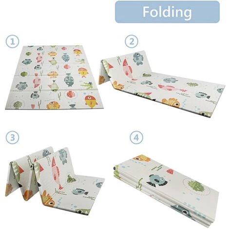 KEEPBUYING Tapis De Jeu Bebe,Tapis D'eveil Enfant Pliable Double Face Impermeable à L'eau Materiau XPE Non Toxique, Taille 200x180x1 Cm 2 KEEPBUYING Tapis De Jeu Bebe,Tapis D'eveil Enfant Pliable Double Face Impermeable à L'eau Materiau XPE Non Toxique, Taille 200x180x1 Cm – Image 2