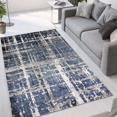 WMD Tapis De Salon De Design Moderne à Poils Courts Bleu Gris Double BLU001 | Taille: 160 X 230 1 WMD Tapis De Salon De Design Moderne à Poils Courts Bleu Gris Double BLU001 | Taille: 160 X 230