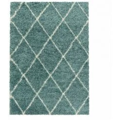 Tapis BOBOCHIC - Tapis Shaggy LANA Motif Berbère 60x110 Bleu - Bleu