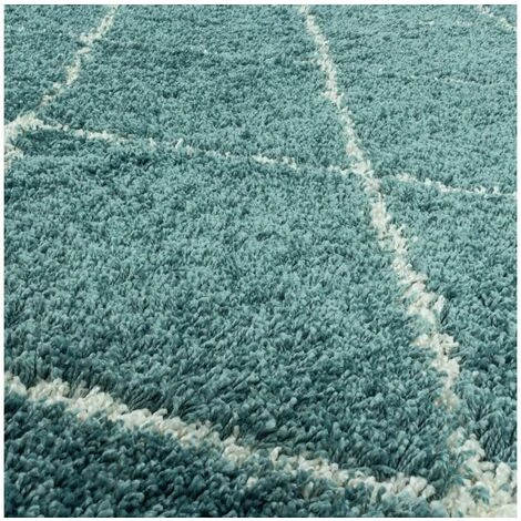 Tapis BOBOCHIC - Tapis Shaggy LANA Motif Berbère 60x110 Bleu - Bleu 4 Tapis BOBOCHIC - Tapis Shaggy LANA Motif Berbère 60x110 Bleu - Bleu – Image 4