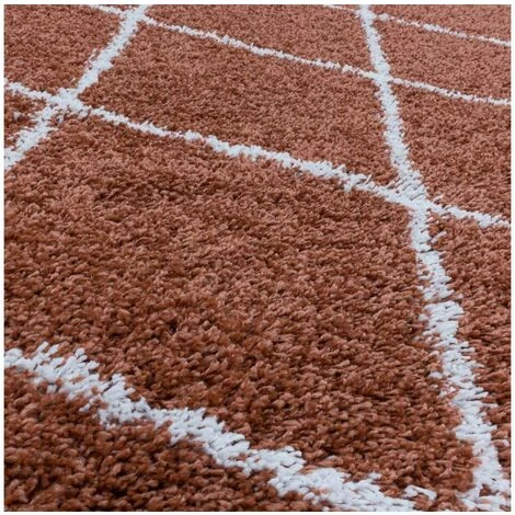 Tapis BOBOCHIC - Tapis Shaggy Rond LANA Motif Berbère 80x80 Orange - Orange 4 Tapis BOBOCHIC - Tapis Shaggy Rond LANA Motif Berbère 80x80 Orange - Orange – Image 4