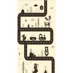 Tapis De Jeu En Vinyle Pvc Tarkett 49,5x109pour Chambre D'enfant - Haute Qualité Non Toxique - Motif Circuit