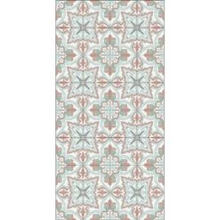 Tapis Cuisine En Vinyle Pvc Tarkett 49,5x109 Pour Sol Cuisine Sous évier Ou Salle De Bains- Style Carreaux De Ciment Camaieu Ciel