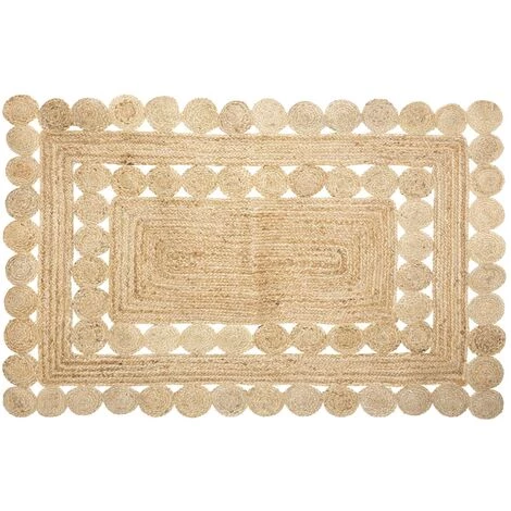 HOMEMAISON Tapis Rectangulaire En Jute Ajouré Beige 120 X 170 Cm - Beige 2 HOMEMAISON Tapis Rectangulaire En Jute Ajouré Beige 120 X 170 Cm - Beige – Image 2