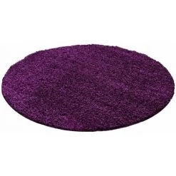 Tapis BOBOCHIC - Tapis Shaggy Rond VITA Uni 80x80 Lilas - Lilas