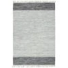TRUE DEAL Tapis Chindi Tissé à La Main Cuir 80 X 160 Cm Gris