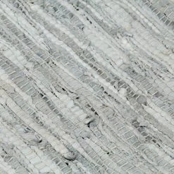 TRUE DEAL Tapis Chindi Tissé à La Main Cuir 80x160 Cm Gris Clair Et Brun -Tapis et paillasson Soldes 30811803 5