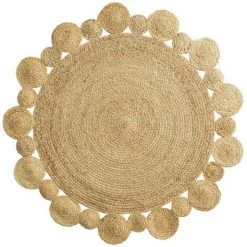 DOUCEUR D'INTÉRIEUR Tapis Rond Jute Ajouré 120cm Cordou - Beige
