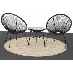 ALICE'S GARDEN Tapis D'extérieur Rond Ø180cm - Bombay - Motif Rosace. Jacquard Beige. Réversible Indoor / Outdoor - Beige -Tapis et paillasson Soldes 30969019 5