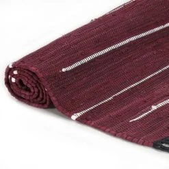 DéCOSHOP26 Tapis Chindi Coton Tissé à La Main 80 X 160 Cm Bordeaux - Or 7 DéCOSHOP26 Tapis Chindi Coton Tissé à La Main 80 X 160 Cm Bordeaux - Or -Tapis et paillasson Soldes 30973210 3