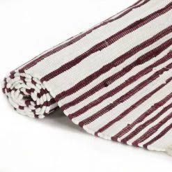 DéCOSHOP26 Tapis Chindi Tissé à La Main Coton 80x160 Cm Bordeaux Et Blanc - Or 7 DéCOSHOP26 Tapis Chindi Tissé à La Main Coton 80x160 Cm Bordeaux Et Blanc - Or -Tapis et paillasson Soldes 30973237 3