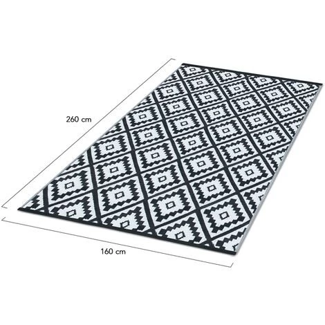 IDMARKET Tapis Extérieur BAHAMAS Noir 160 X 260 CM 5 IDMARKET Tapis Extérieur BAHAMAS Noir 160 X 260 CM – Image 5