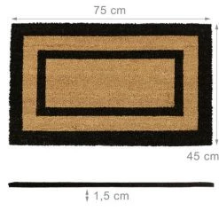 Relaxdays Paillasson Long Fibres De Coco Tapis De Sol Tapis Porte D’entrée Balcon Jardin Terrasse HxlxP : 75 X 45 X 1,5 Cm Face Inférieure Antidérapante Caoutchouc PVC, Couleur Nature -Tapis et paillasson Soldes 31789678 5