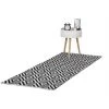 Relaxdays Tapis De Passage Avec Imprimé Géométrique Coton Blanc Et Noir Couloir Salon 80x200 Cm, Noir Blanc