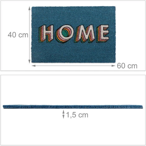 Relaxdays Paillasson Coco, Tapis D’entrée «HOME», Antidérapant, Moderne, Intérieur & Extérieur, 40x60 Cm, Bleu 5 Relaxdays Paillasson Coco, Tapis D’entrée «HOME», Antidérapant, Moderne, Intérieur & Extérieur, 40x60 Cm, Bleu – Image 5