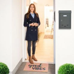 Relaxdays Paillasson Coco, Tapis D’entrée «Good Vibes», Antidérapant, Intérieur & Extérieur, 40x60 Cm, Moderne, Coloré -Tapis et paillasson Soldes 31803825 3