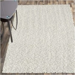 DEZENCO Tapis Salon 80x150 Cm Rectangulaire SHAGGY SIMPLE Crème Chambre Adapté Au Chauffage Par Le Sol - Crème -Tapis et paillasson Soldes 31807321 5