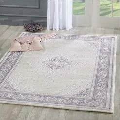 UNAMOURDETAPIS Tapis Orient Style 80x300 Cm Rectangulaire KHY FALAN Violet Couloir Adapté Au Chauffage Par Le Sol - Violet