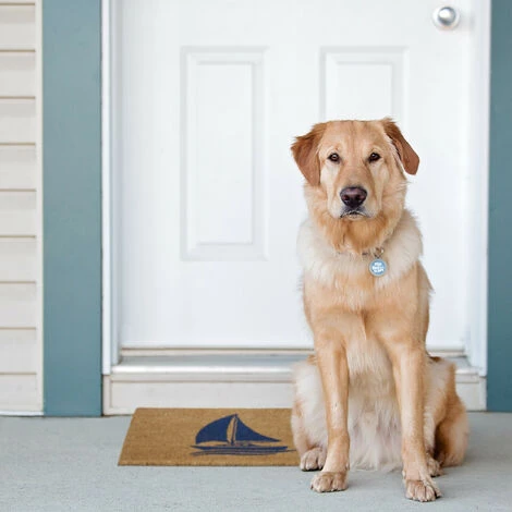 Relaxdays Paillasson Coco, Motif Voilier, Tapis D’entrée Extérieur & Intérieur, Maritime, L X P 60 X 40 Cm, Nature/bleu 4 Relaxdays Paillasson Coco, Motif Voilier, Tapis D’entrée Extérieur & Intérieur, Maritime, L X P 60 X 40 Cm, Nature/bleu – Image 4