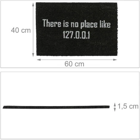 Relaxdays Paillasson En Coco "There Is No Place Like 127.0.0.1", Tapis Nerd, Intérieur & Extérieur, 60x40 Cm, Noir 5 Relaxdays Paillasson En Coco "There Is No Place Like 127.0.0.1", Tapis Nerd, Intérieur & Extérieur, 60x40 Cm, Noir – Image 5