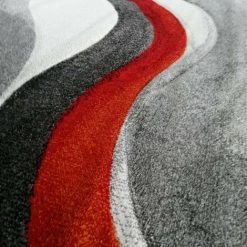 JADOREL Tapis Salon 120x170 Cm Rectangulaire VADALA Rouge Chambre Adapté Au Chauffage Par Le Sol - Rouge -Tapis et paillasson Soldes 32169747 3