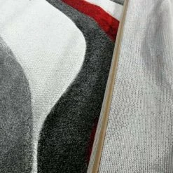 JADOREL Tapis Salon 120x170 Cm Rectangulaire VADALA Rouge Chambre Adapté Au Chauffage Par Le Sol - Rouge -Tapis et paillasson Soldes 32169747 4