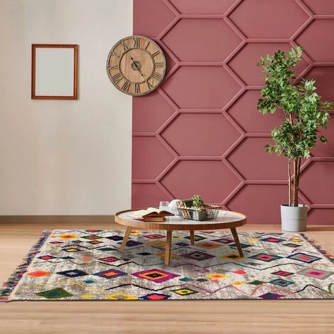 JADOREL Tapis Berbère Style 160x230 Cm Rectangulaire ESSARO Gris Salon Adapté Au Chauffage Par Le Sol - Gris 1 JADOREL Tapis Berbère Style 160x230 Cm Rectangulaire ESSARO Gris Salon Adapté Au Chauffage Par Le Sol - Gris