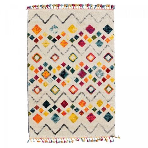 JADOREL Tapis Salon 60x110 Cm Rectangulaire TANG Multicolore Entrée Adapté Au Chauffage Par Le Sol - Multicolore 2 JADOREL Tapis Salon 60x110 Cm Rectangulaire TANG Multicolore Entrée Adapté Au Chauffage Par Le Sol - Multicolore – Image 2