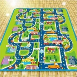 SIFREE Tapis De Jeu Circuit Voiture De Course Tapis Rectangle Géant Jouet Cadeau Pour Bébé Enfant Mixte