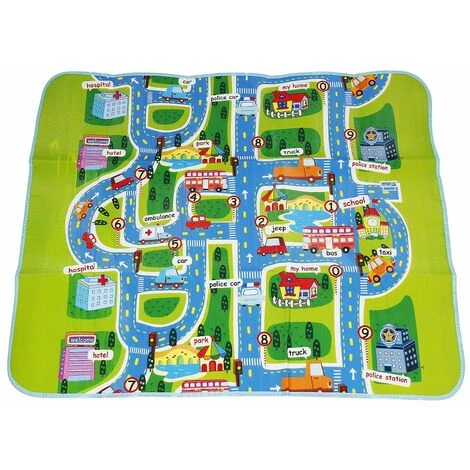 SiFree®Tapis De Jeu Rectangle Géant Circuit Voiture De Course 160x130CM Pour Bébé Enfant 3 SiFree®Tapis De Jeu Rectangle Géant Circuit Voiture De Course 160x130CM Pour Bébé Enfant – Image 3