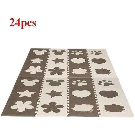 SIFREE 24 Pcs Dalles Mousse Doux Tapis pour Enfants Bébé Puzzle Tapis en Mousse EVA Activité Tapis de Jeu Carreaux Beige and Marron 2 SIFREE 24 Pcs Dalles Mousse Doux Tapis pour Enfants Bébé Puzzle Tapis en Mousse EVA Activité Tapis de Jeu Carreaux Beige and Marron – Image 2