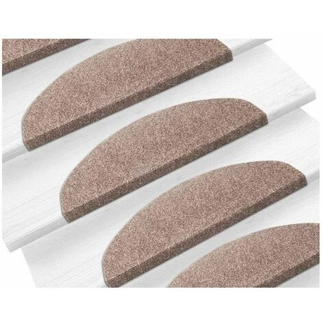 SIFREE Tapis d'escalier auto-adhésif 15 pcs 56 x 20 x 4 cm Brun Clair 5 SIFREE Tapis d'escalier auto-adhésif 15 pcs 56 x 20 x 4 cm Brun Clair – Image 5