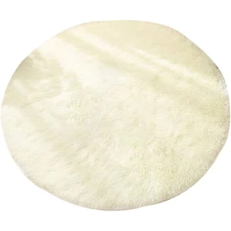 BEARSU Tapis Rond Moelleux Grand Moderne De Couleur Unie Shaggy De Chambre à Coucher Moderne(Beige 120 * 120CM) 1 BEARSU Tapis Rond Moelleux Grand Moderne De Couleur Unie Shaggy De Chambre à Coucher Moderne(Beige 120 * 120CM)