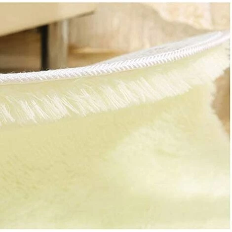 BEARSU Tapis Rond Moelleux Grand Moderne De Couleur Unie Shaggy De Chambre à Coucher Moderne(Beige 120 * 120CM) 3 BEARSU Tapis Rond Moelleux Grand Moderne De Couleur Unie Shaggy De Chambre à Coucher Moderne(Beige 120 * 120CM) – Image 3