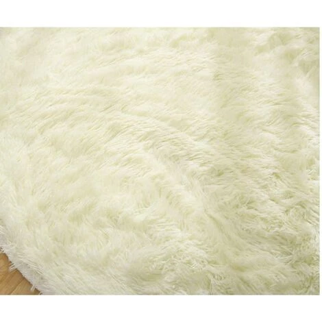 BEARSU Tapis Rond Moelleux Grand Moderne De Couleur Unie Shaggy De Chambre à Coucher Moderne(Beige 120 * 120CM) 4 BEARSU Tapis Rond Moelleux Grand Moderne De Couleur Unie Shaggy De Chambre à Coucher Moderne(Beige 120 * 120CM) – Image 4