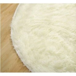 BEARSU Tapis Rond Moelleux Grand Moderne De Couleur Unie Shaggy De Chambre à Coucher Moderne(Beige 120 * 120CM) 9 BEARSU Tapis Rond Moelleux Grand Moderne De Couleur Unie Shaggy De Chambre à Coucher Moderne(Beige 120 * 120CM) -Tapis et paillasson Soldes 32343297 5