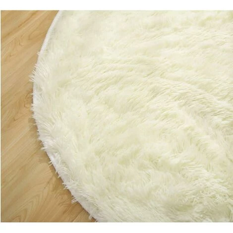 BEARSU Tapis Rond Moelleux Grand Moderne De Couleur Unie Shaggy De Chambre à Coucher Moderne(Beige 120 * 120CM) 5 BEARSU Tapis Rond Moelleux Grand Moderne De Couleur Unie Shaggy De Chambre à Coucher Moderne(Beige 120 * 120CM) – Image 5