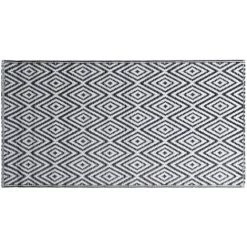 VidaXL Tapis D'extérieur Blanc Et Noir 80x150 Cm PP - Blanc -Tapis et paillasson Soldes 32529898 3